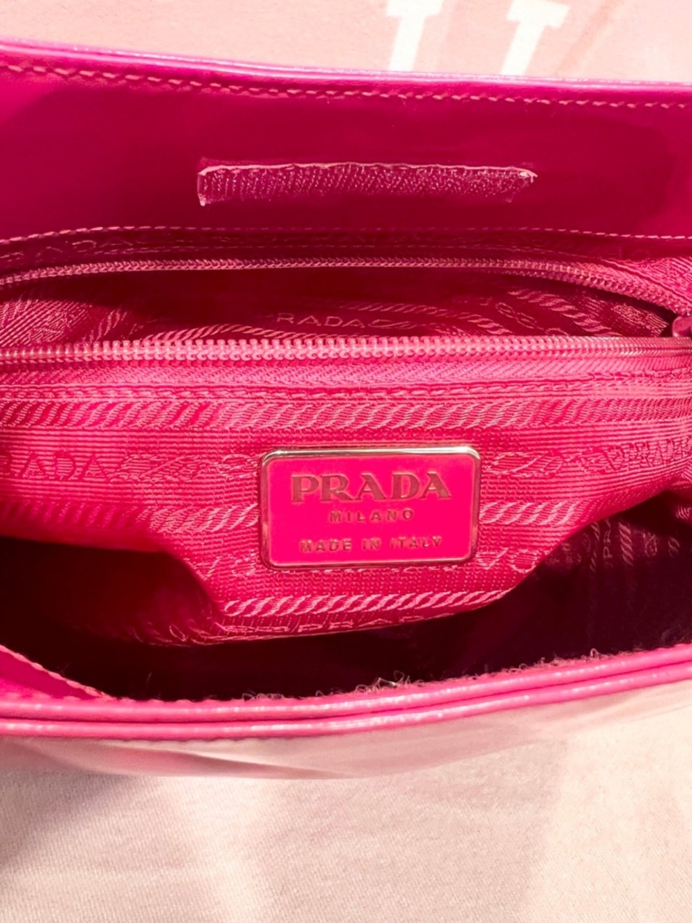 PRADA⭐️Hot Pink patent leather Bag/lucite Handles! Offers are welcome. - Picture 11 of 13